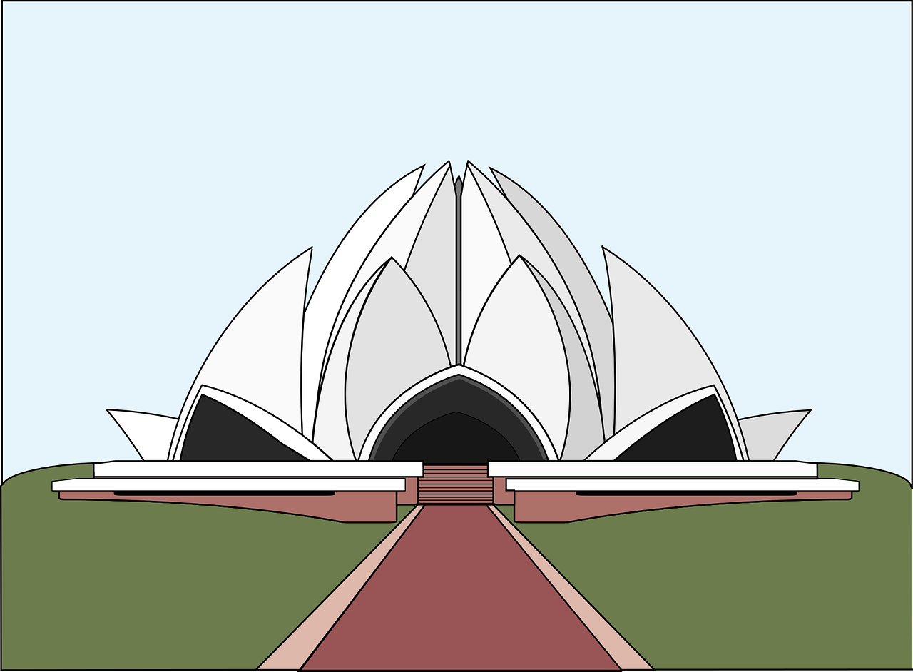 graphic  lotus temple  india free photo