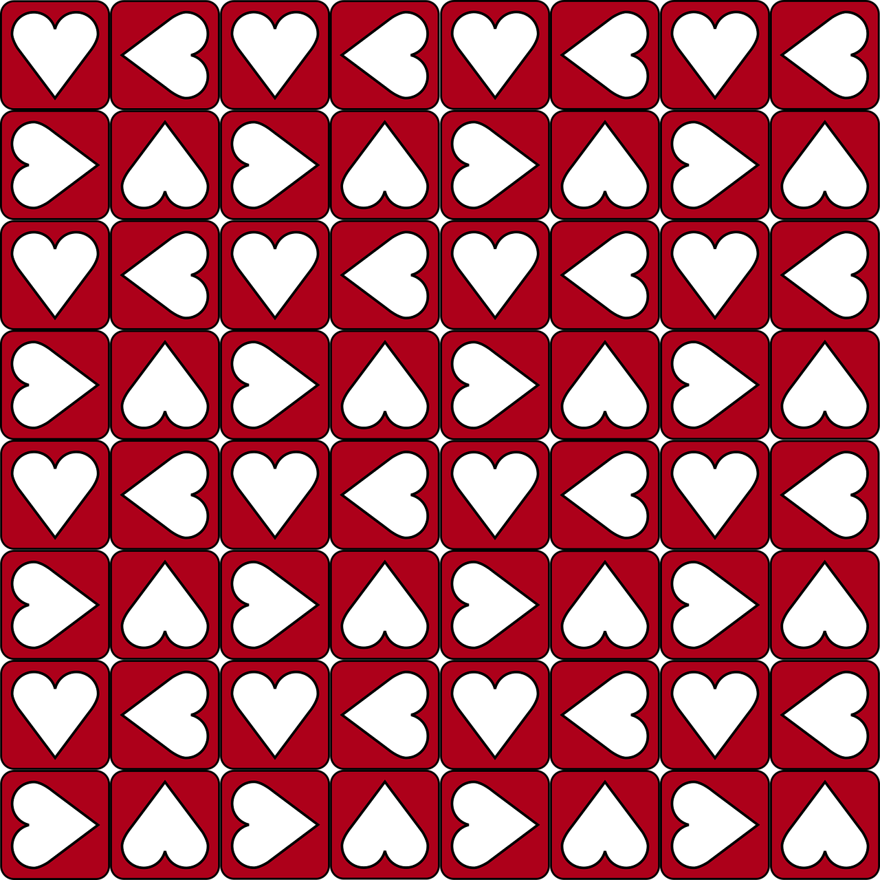 graphic  heart pattern  red free photo