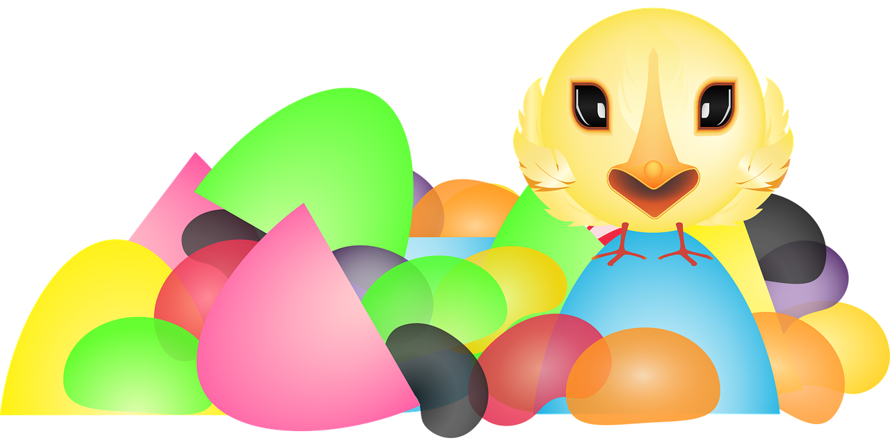 graphic  chick  plastic easter eggs free photo