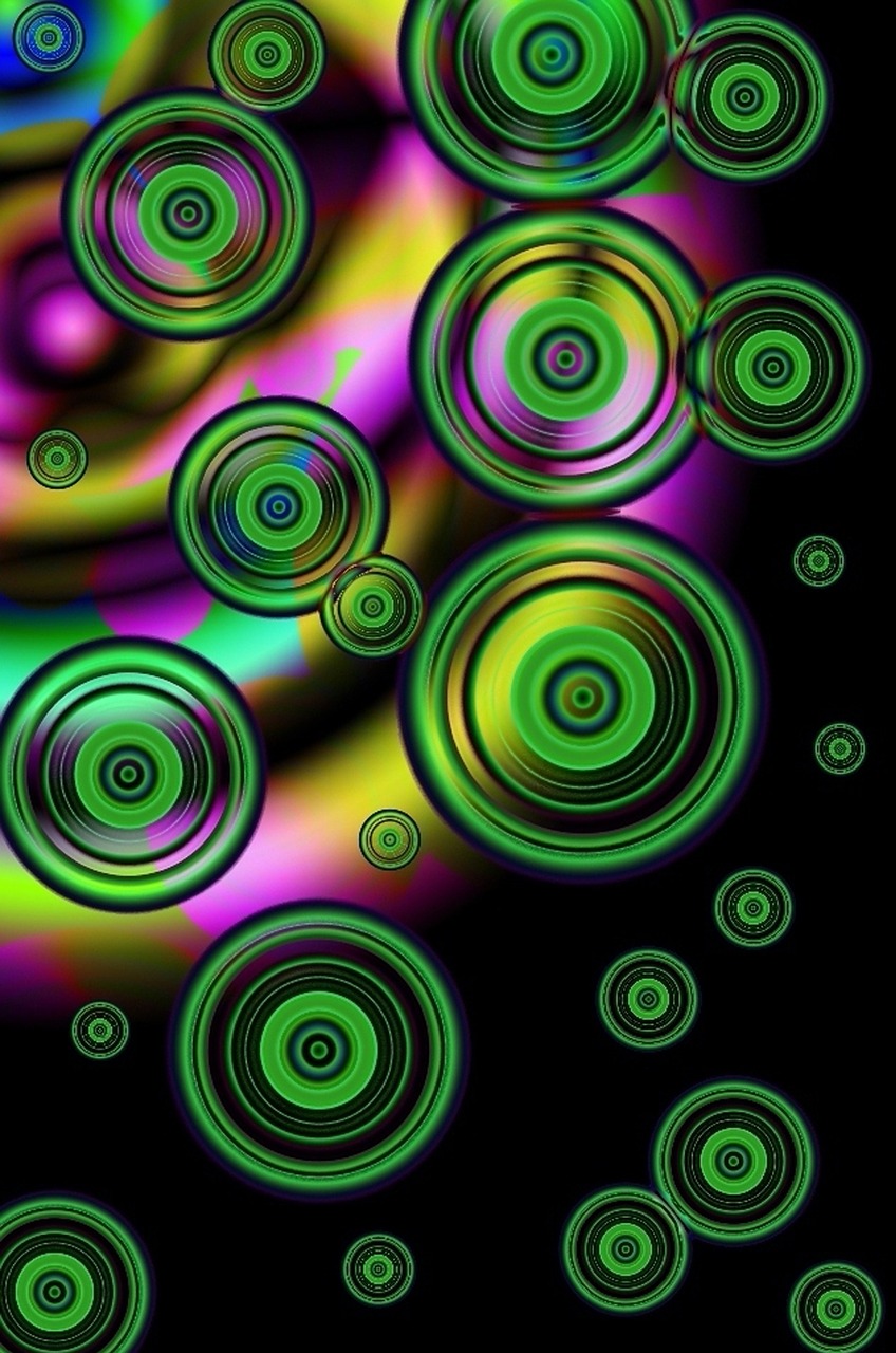 graphic art circles green free photo