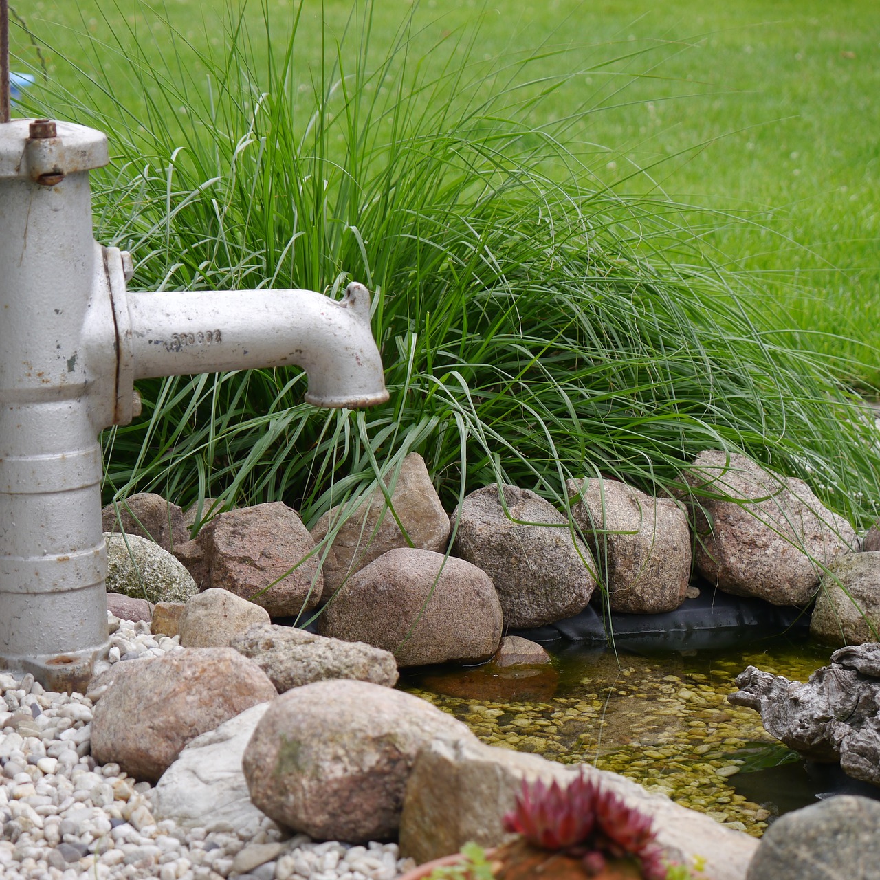 grass fountain water fountain free photo