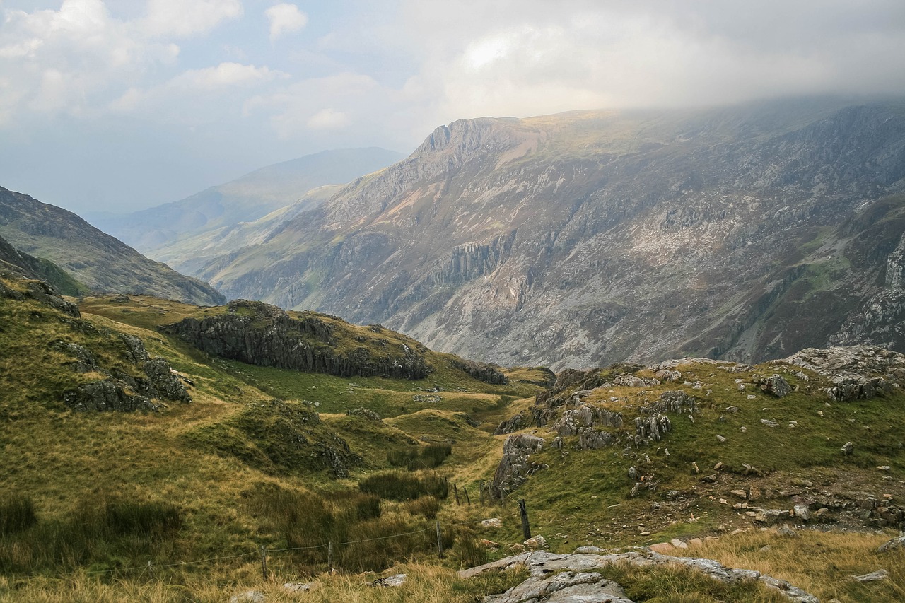 grass landscape mountains free photo