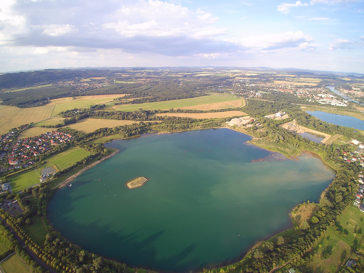 gravel pit aerial view pratzschwitz free photo