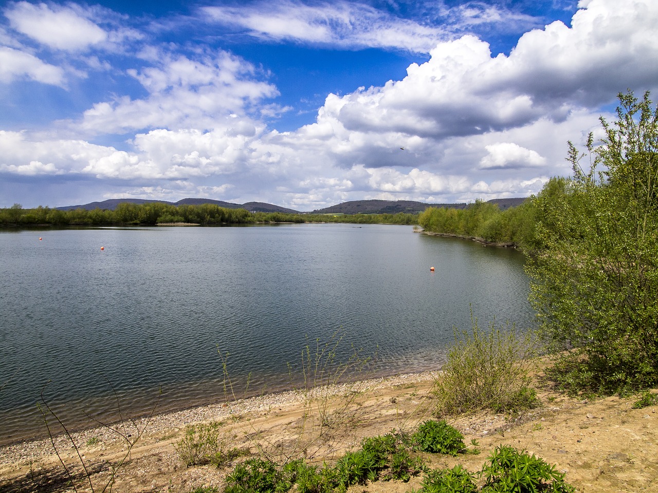 gravel pond pond water free photo