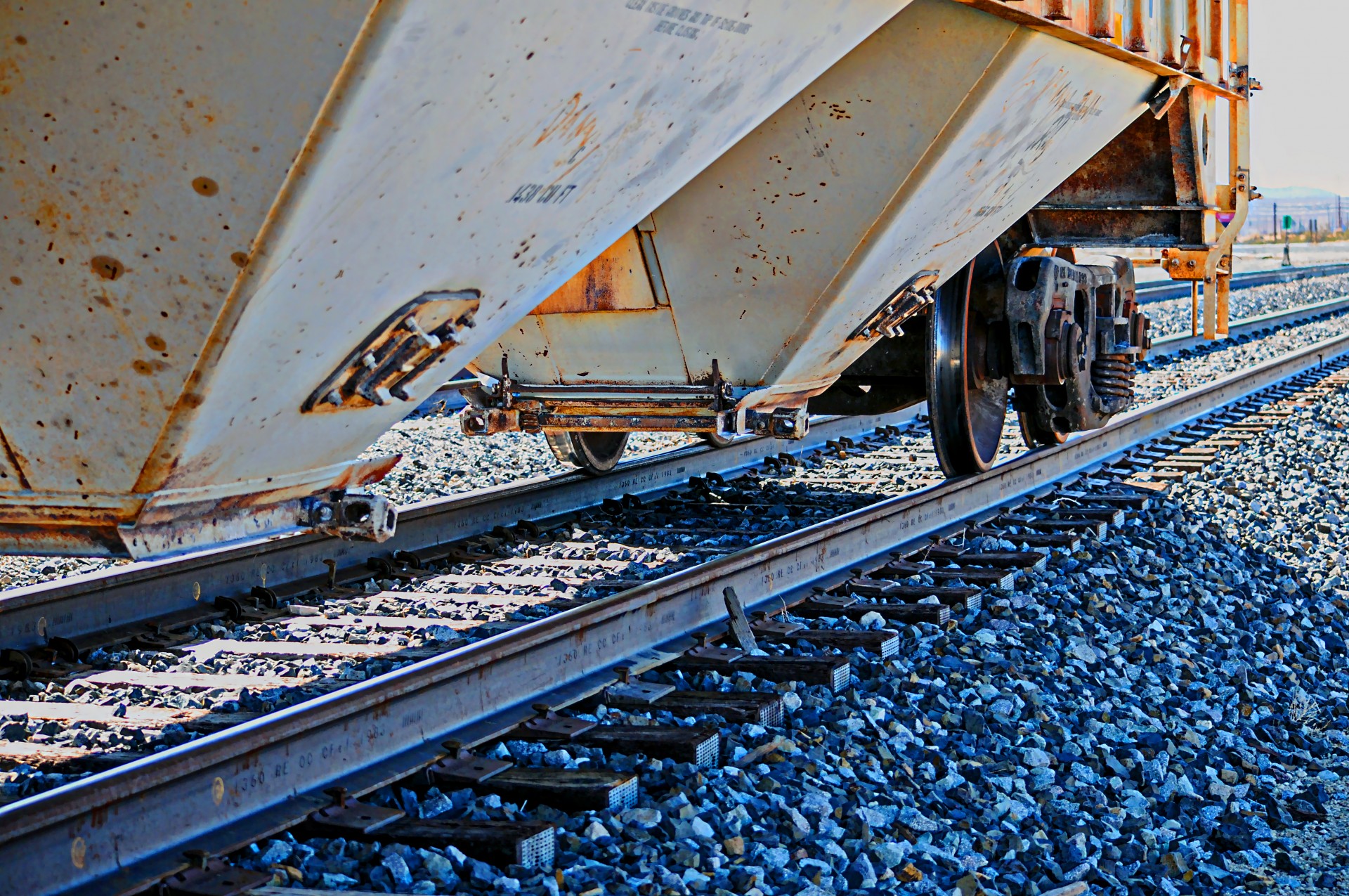 railroad train gravel cars free photo