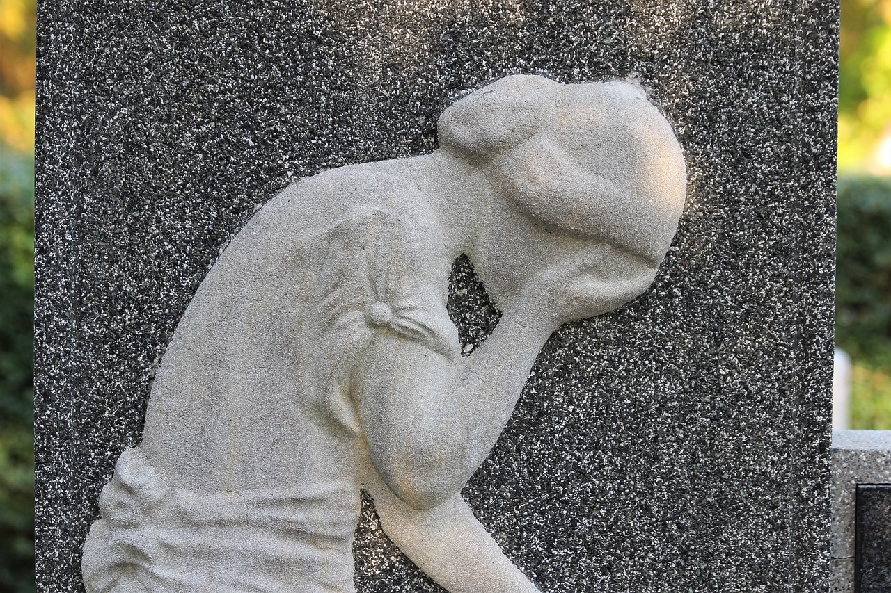 gravestone  woman  sadness free photo