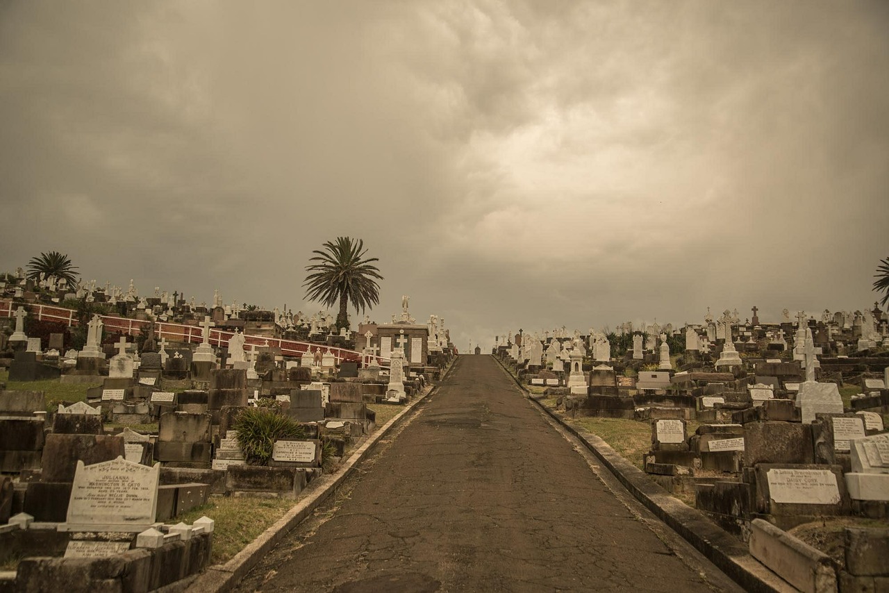 graveyard sepia clouds free photo