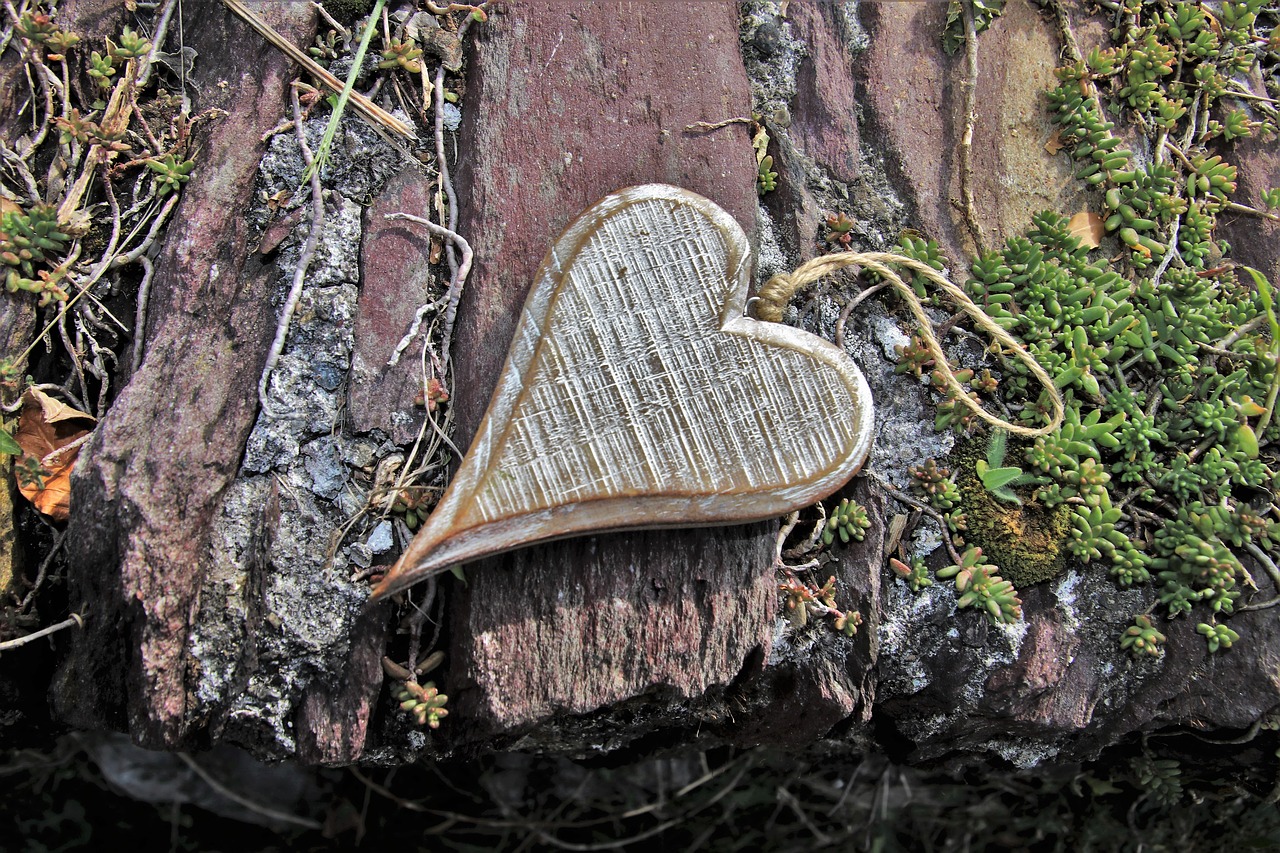 gray  heart  wooden free photo