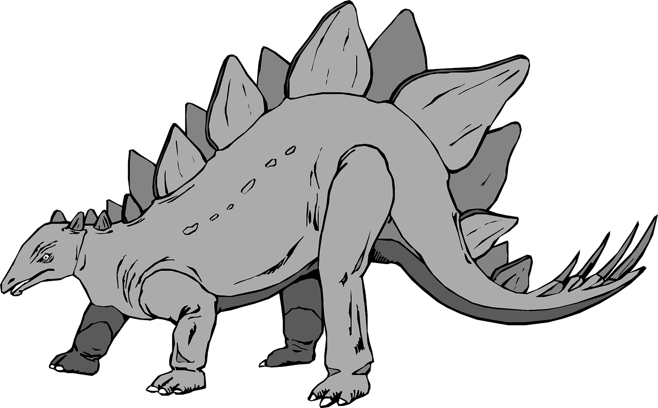 gray dinosaur stegosaurus free photo