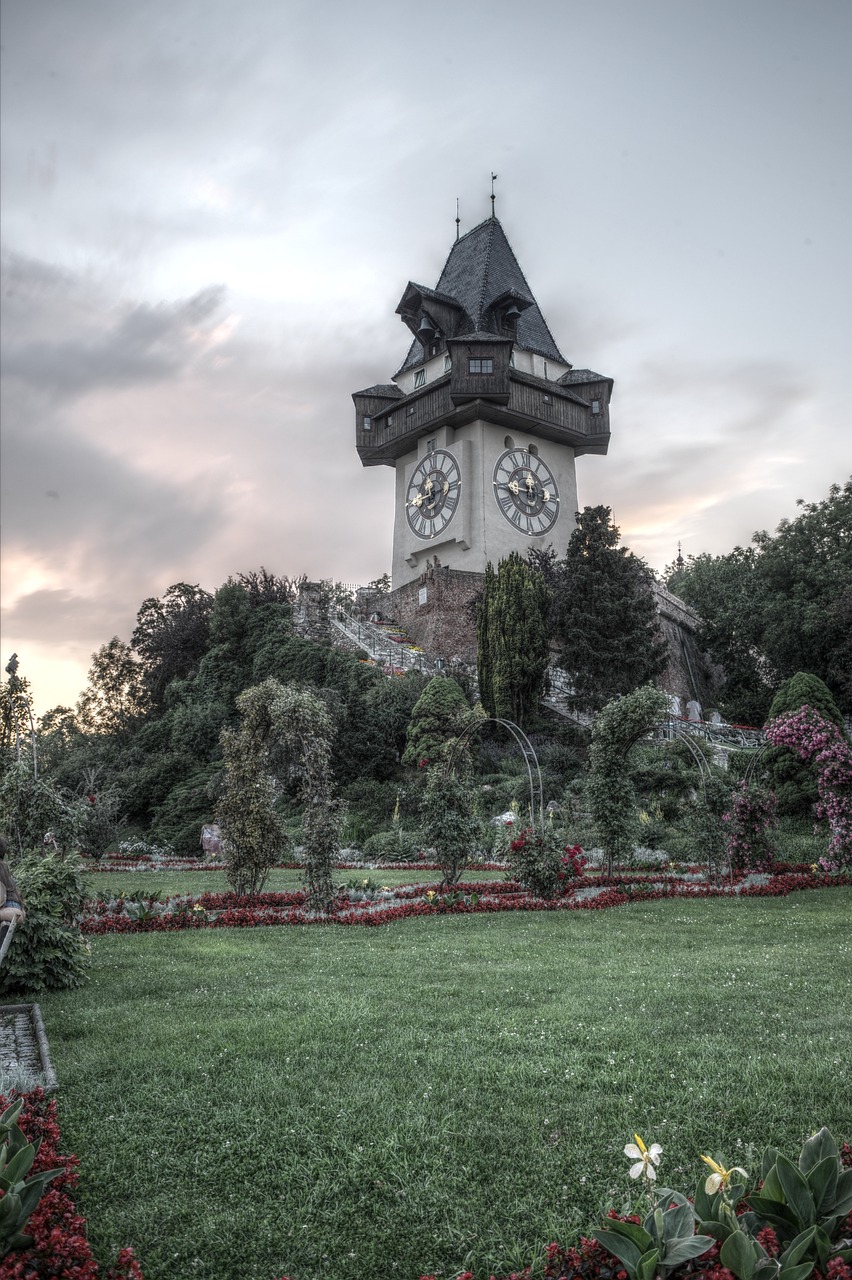 graz clock tower austria free photo