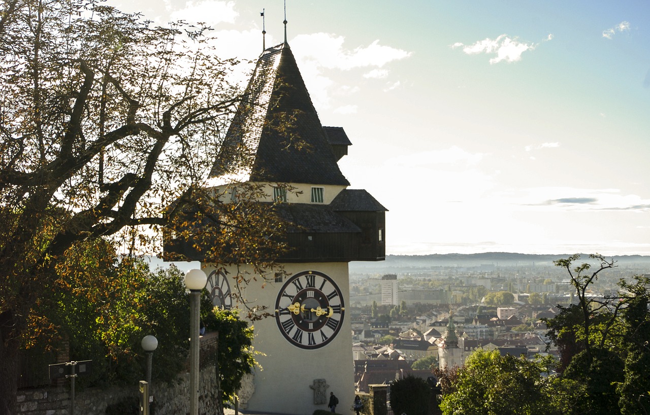 graz clock tower styria free photo