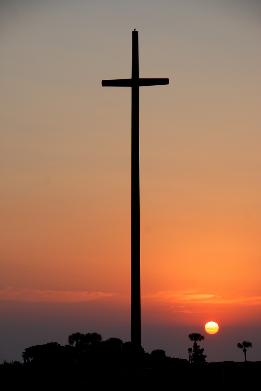great cross sunrise sky free photo