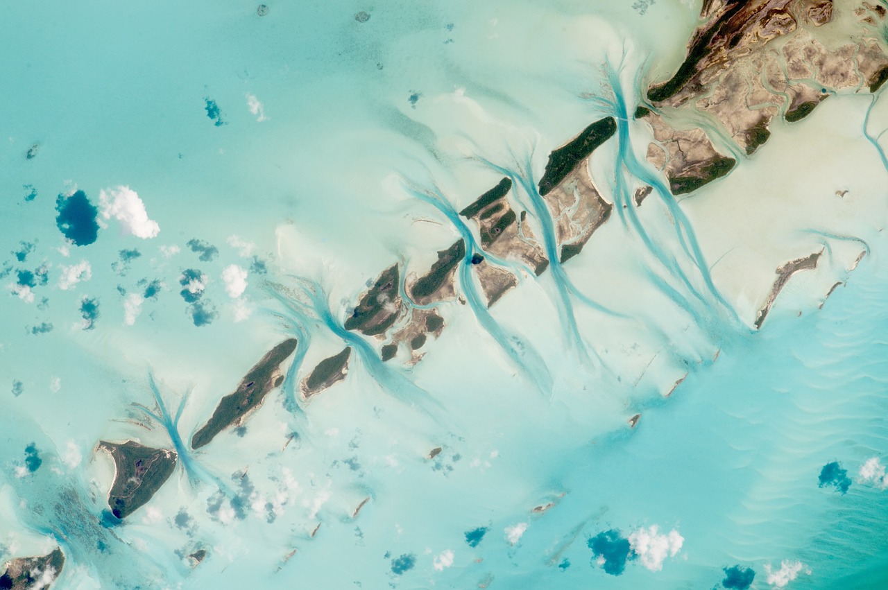 view from space great exuma island bahamas free photo