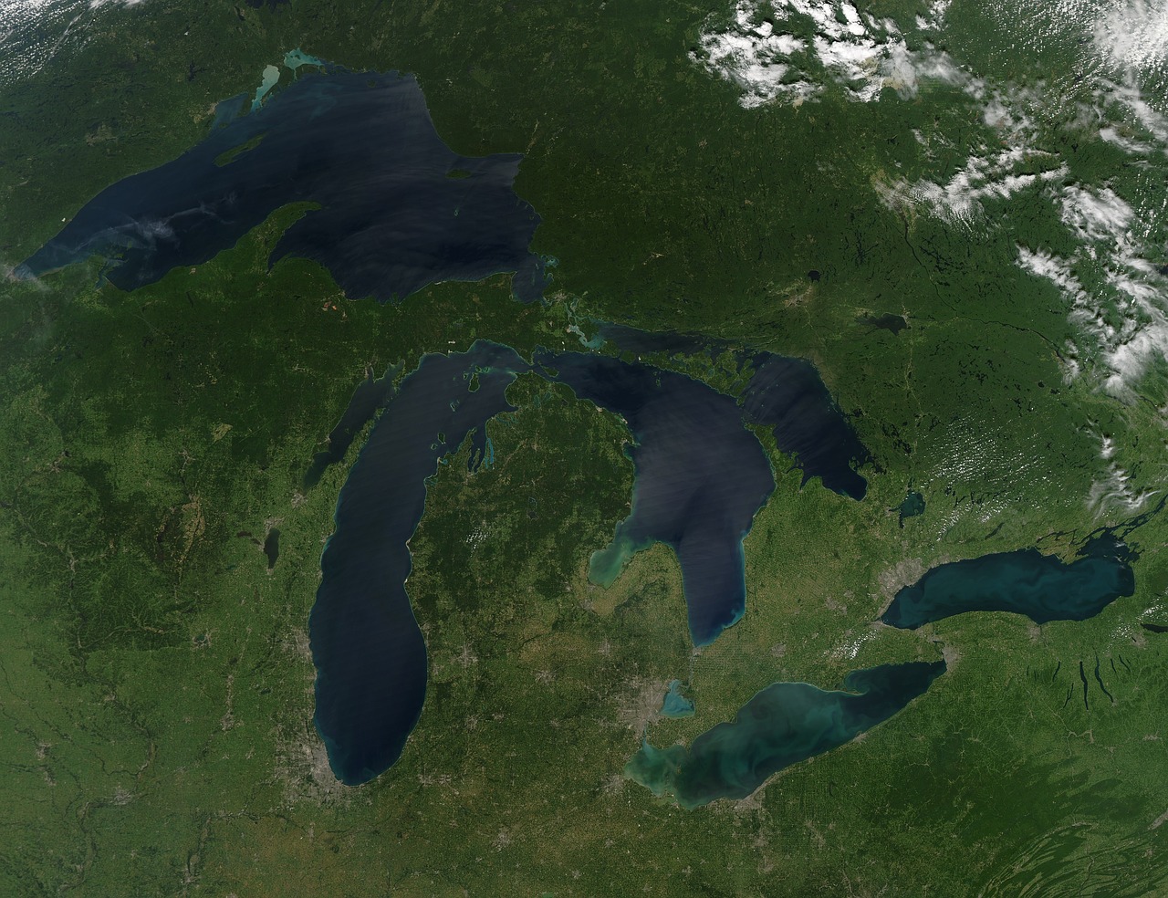great lakes aerial view earth free photo