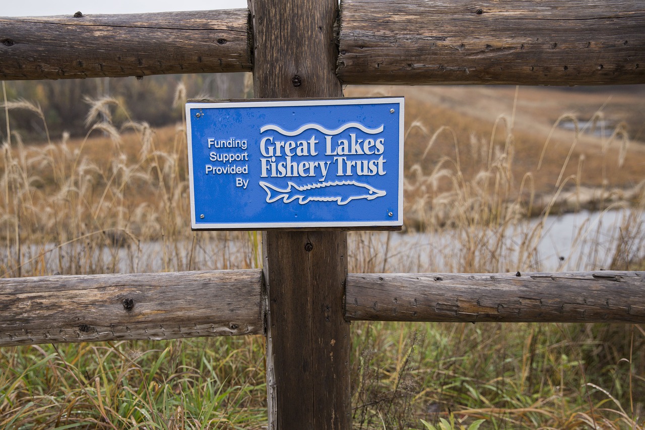 great lakes fishery trust sign rustic free photo