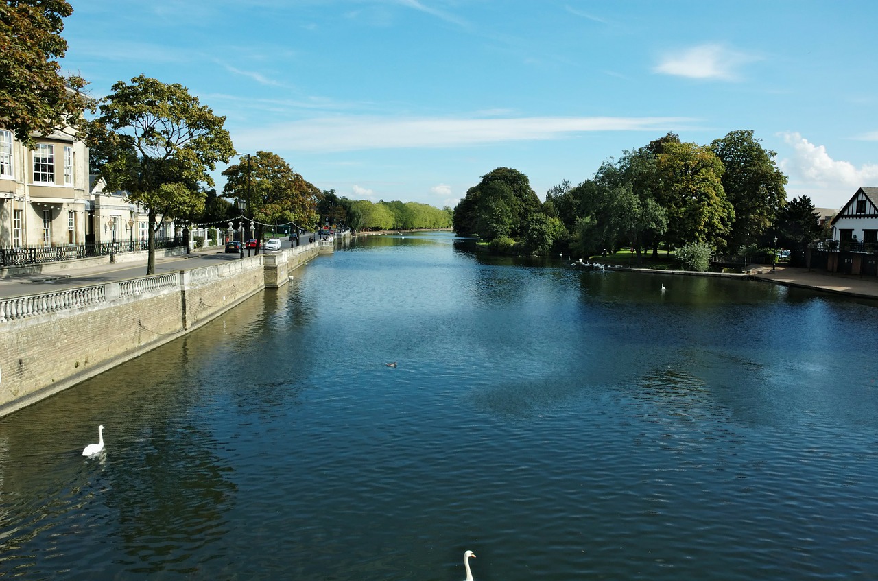 great ouse river england reflections free photo