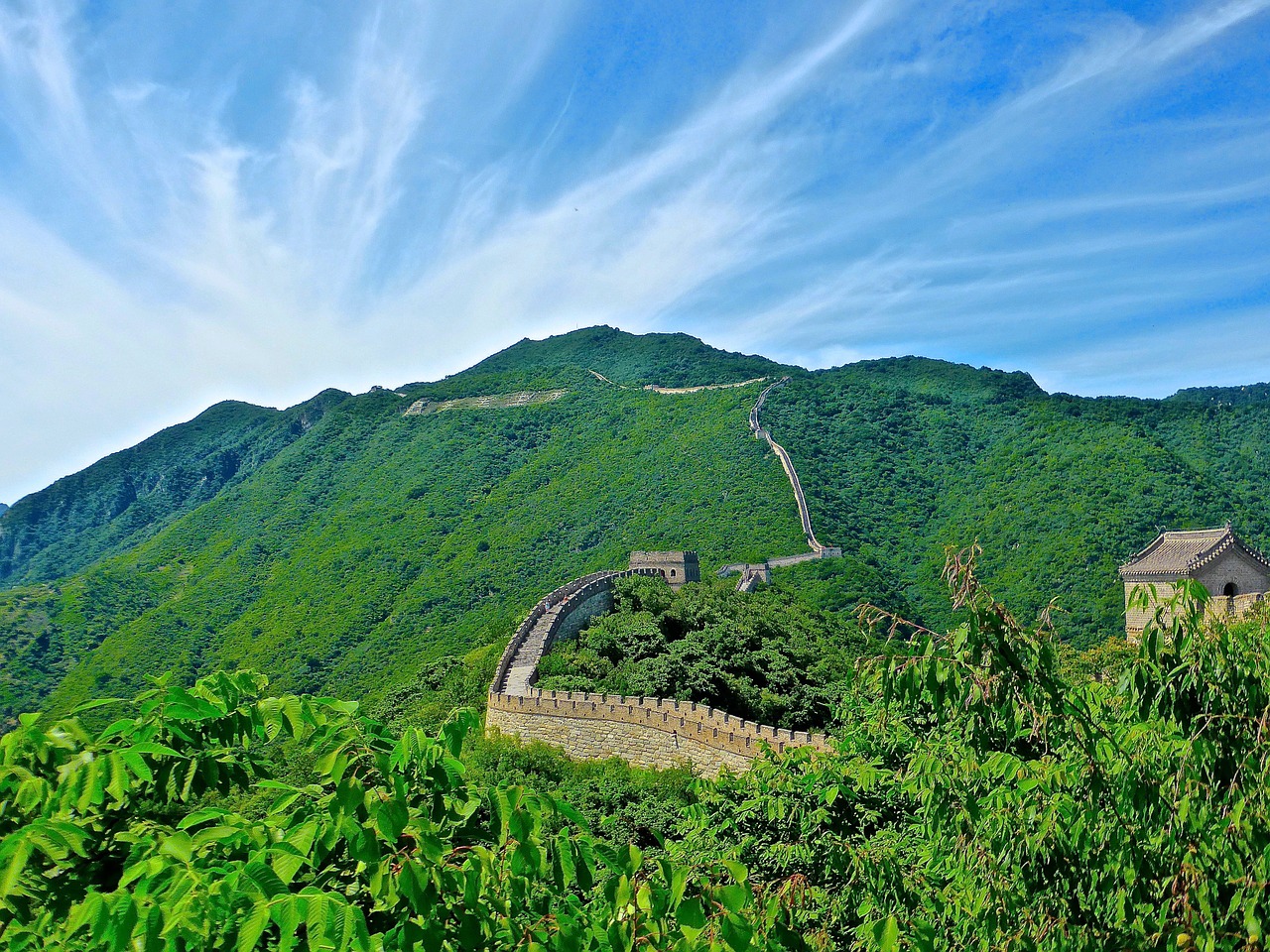 great wall of china chinese famous free photo
