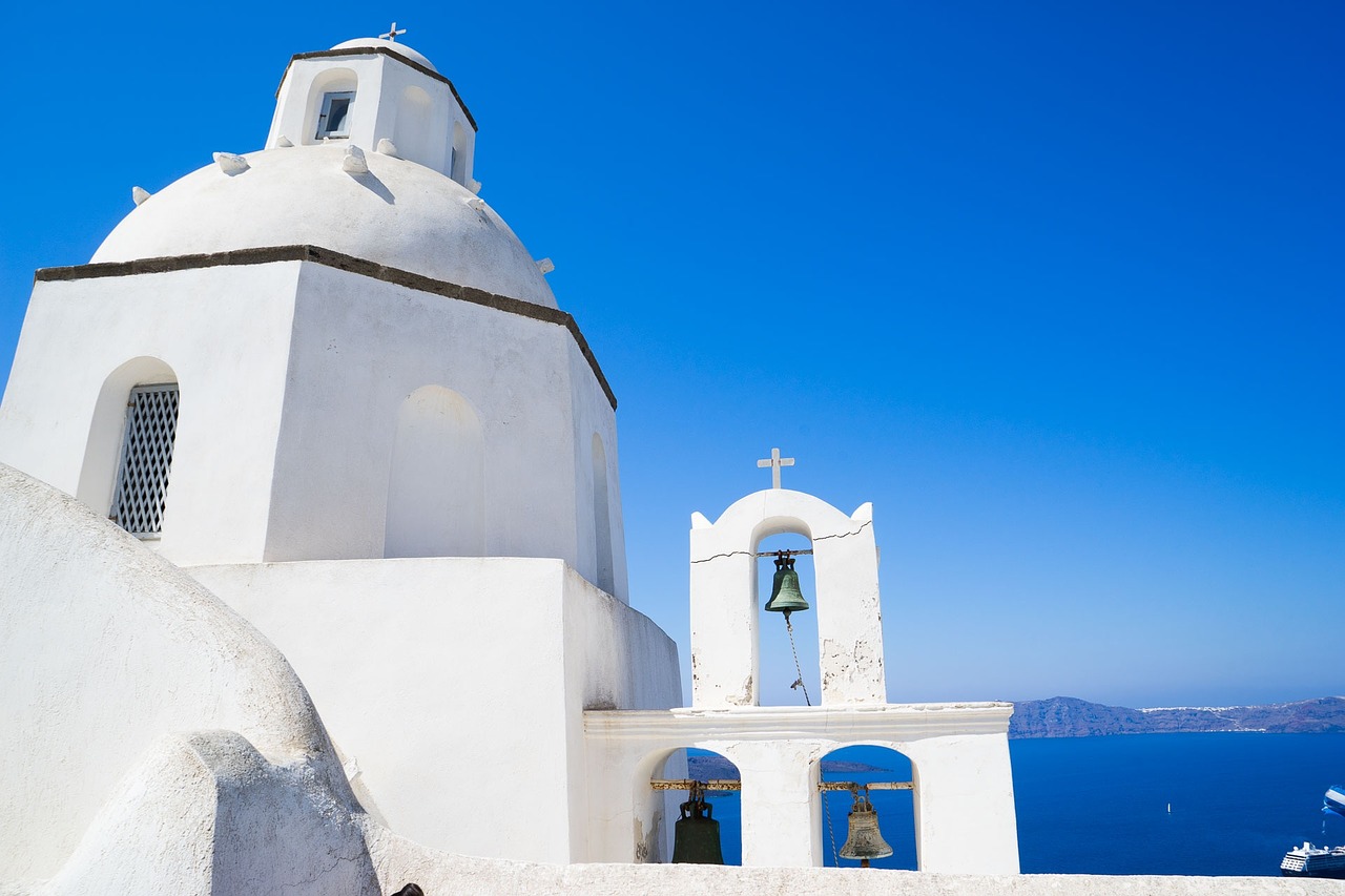 santorini chapel greece free photo
