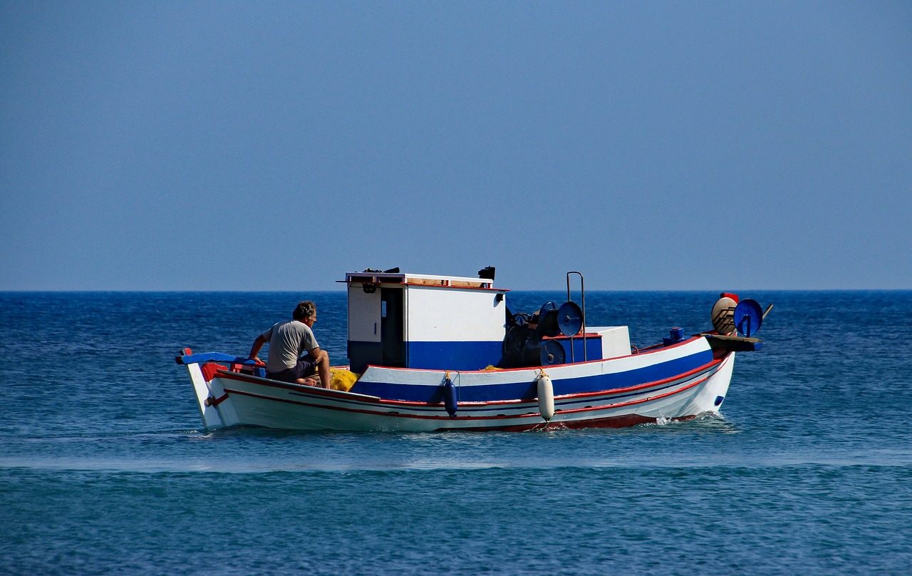 greece samos fishing boat free photo