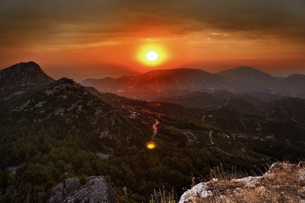 greece sunset romantic free photo