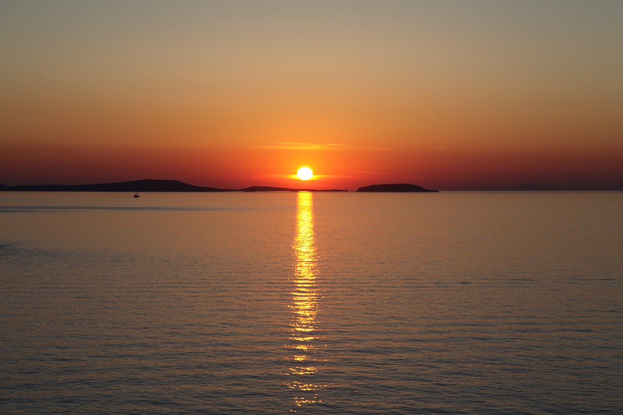 greece naxos sunset free photo