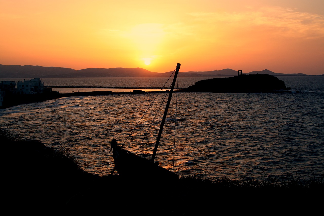 greece naxos sunset free photo