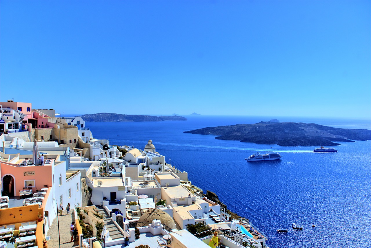 greece santorini the sun free photo