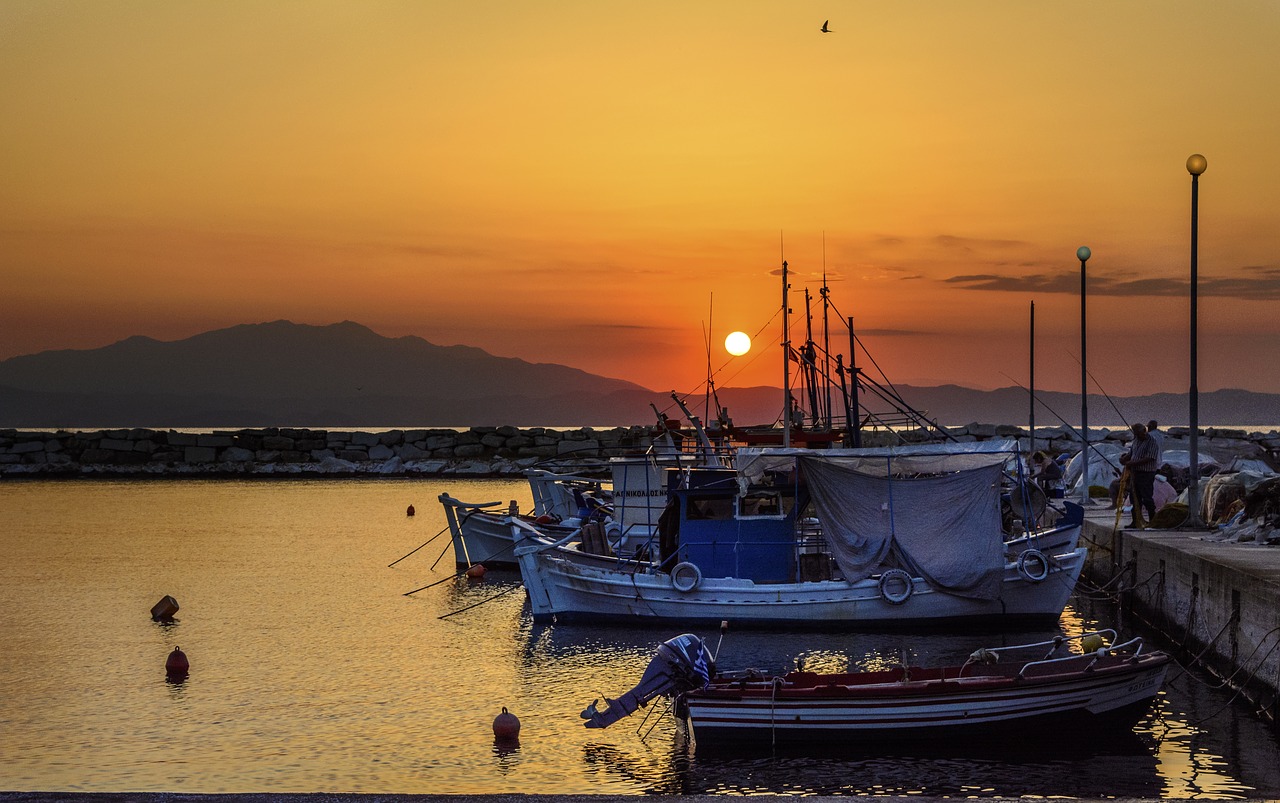 greece thassos sunset free photo