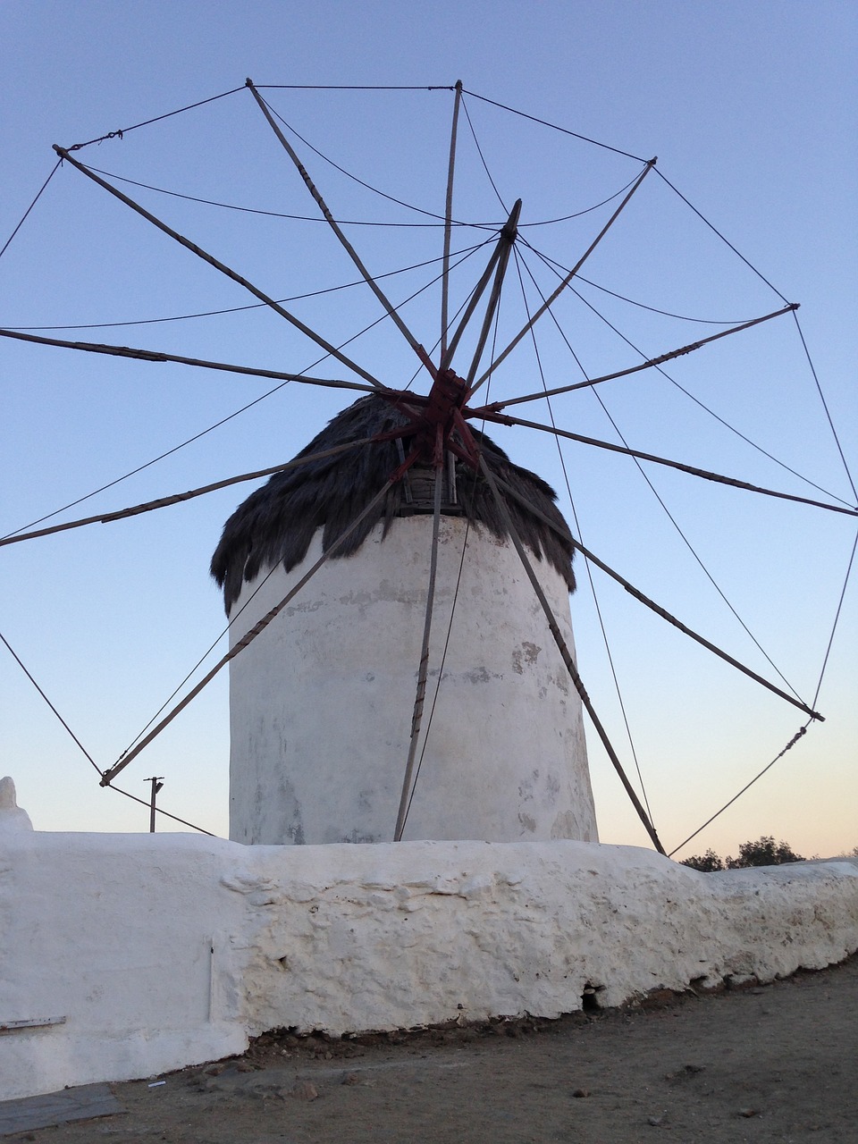 greece mykonos windmill free photo