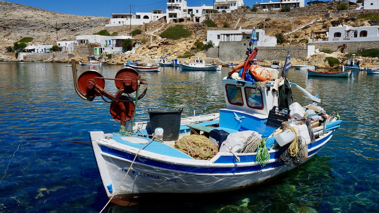 greece little boat fishing boat free photo