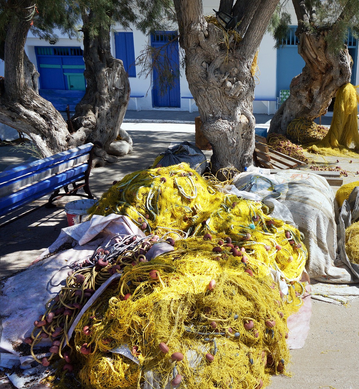 greece milos fishing nets free photo