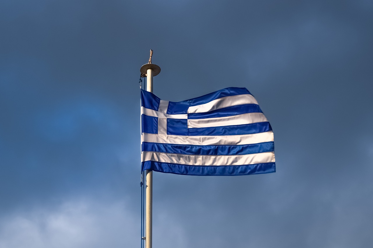 greece crisis greek flag free photo