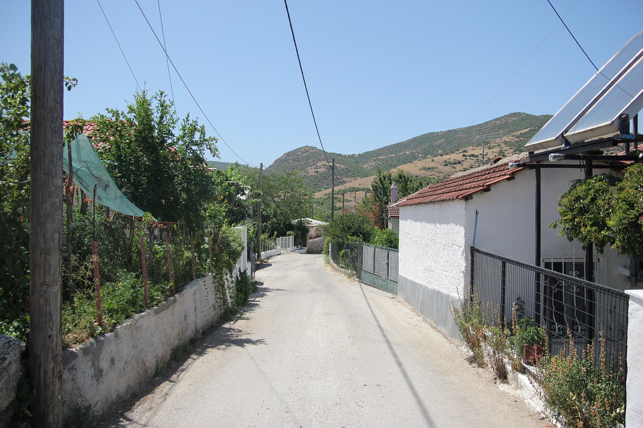 greece villiage roads free photo