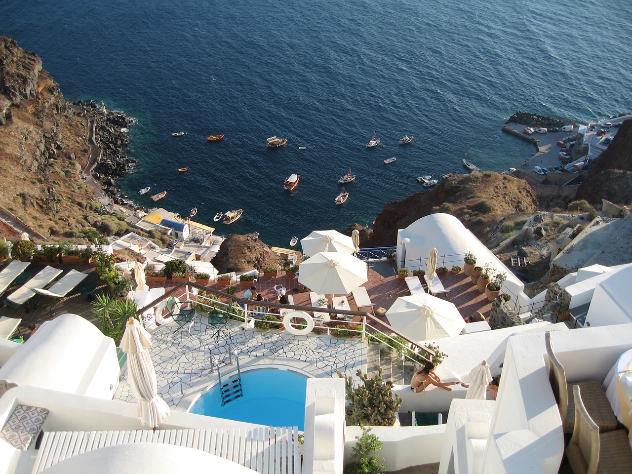 greece santorini travel free photo