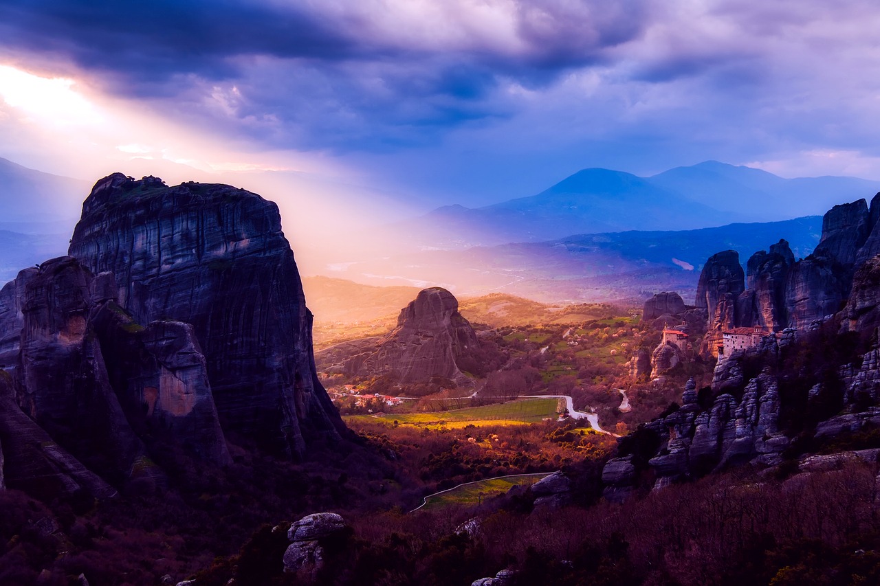 greece mountains sky free photo