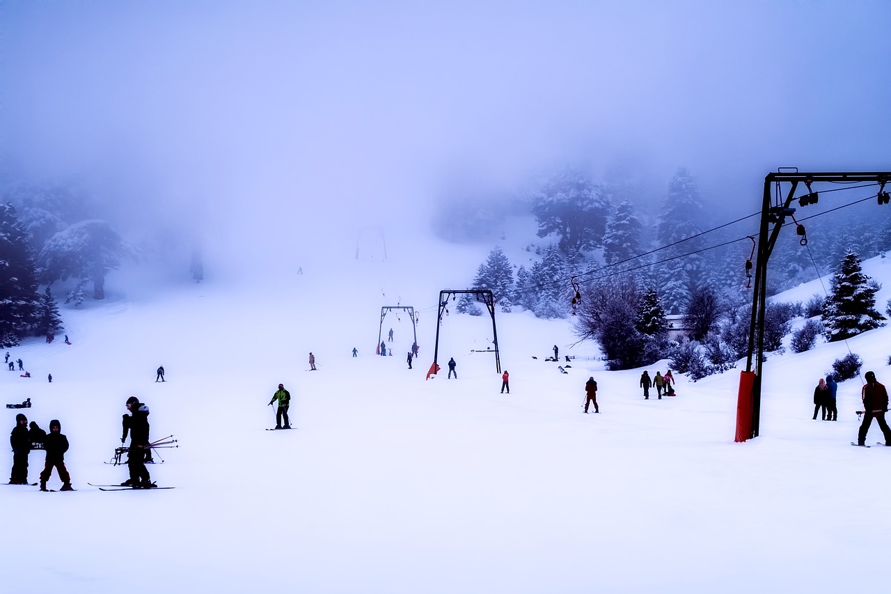 greece ski slope skiing free photo