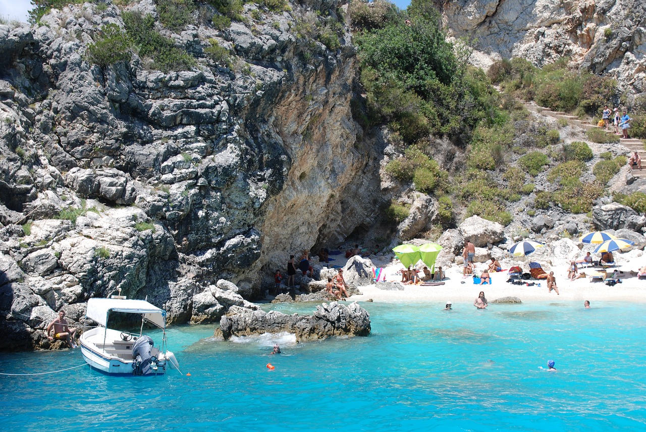 greece agiofili beach rocks free photo