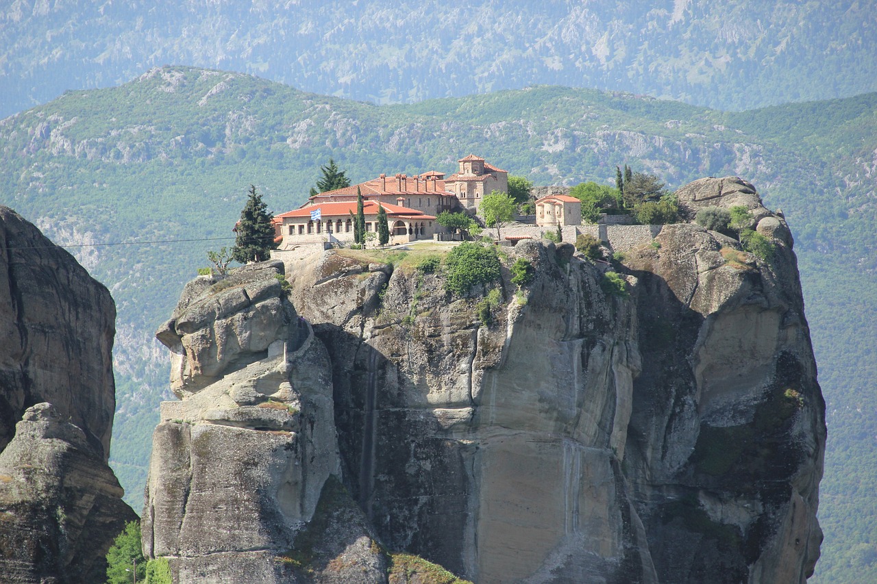 greece meteora monasteries orthodox free photo