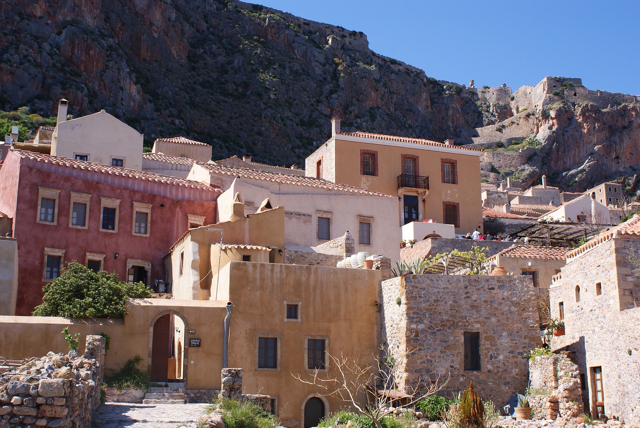 greece village cliff free photo