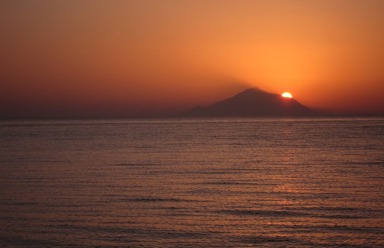 greece sea sunset free photo