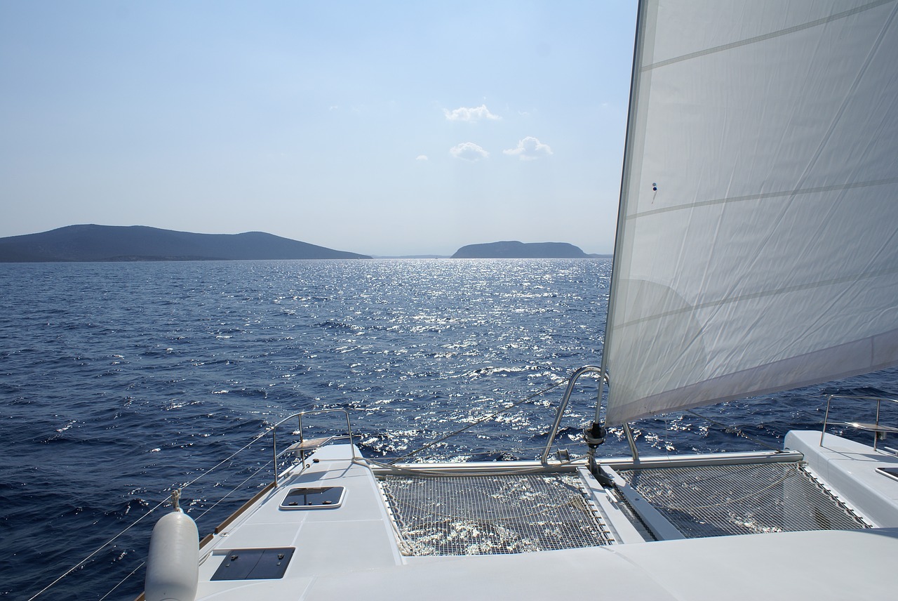 greece sailboat catamaran free photo