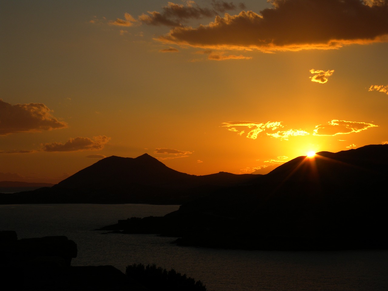 greece sunset holiday free photo