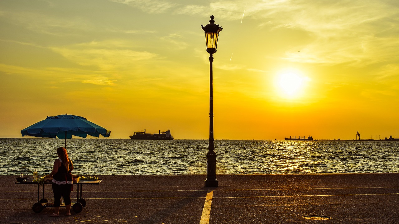 greece thessaloniki sunset free photo