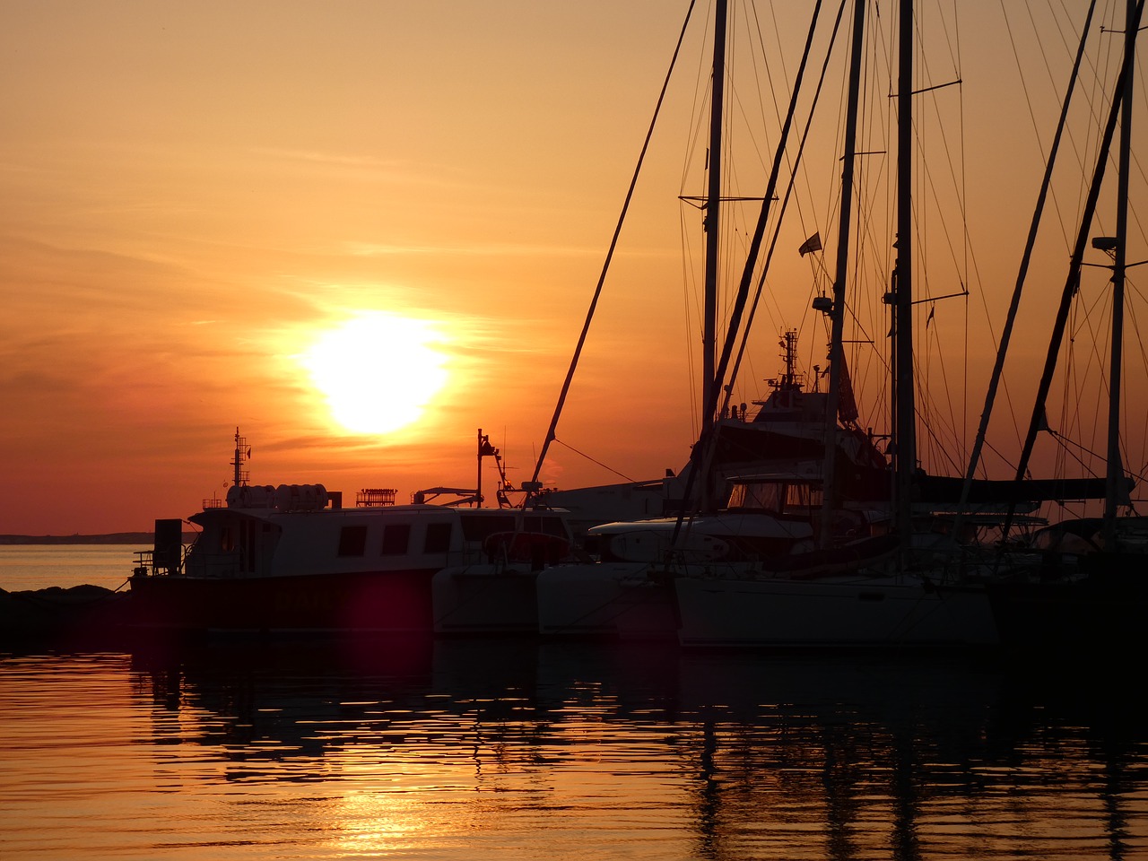 greece  port  sunset free photo