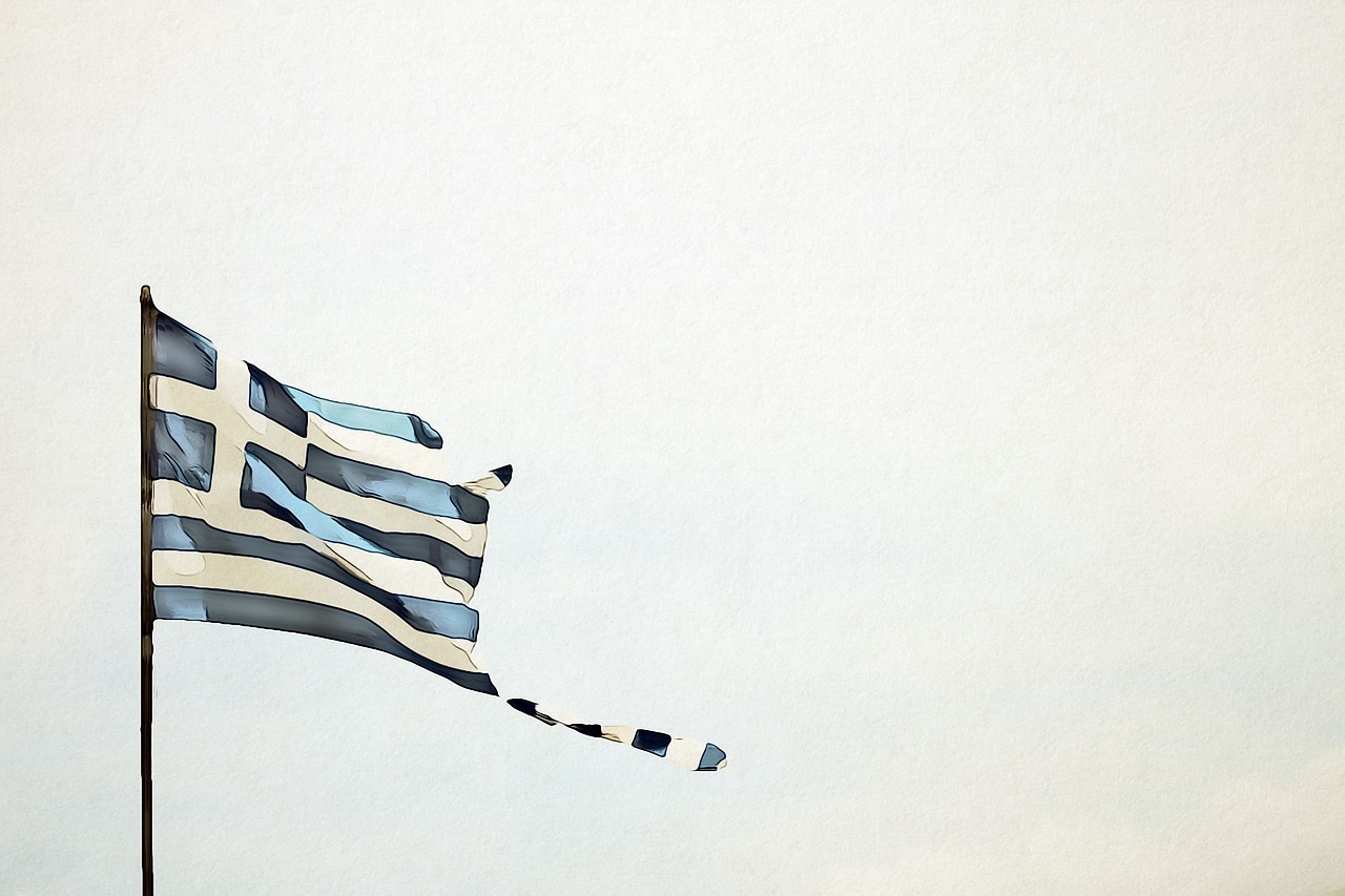 greece  flag  injured free photo