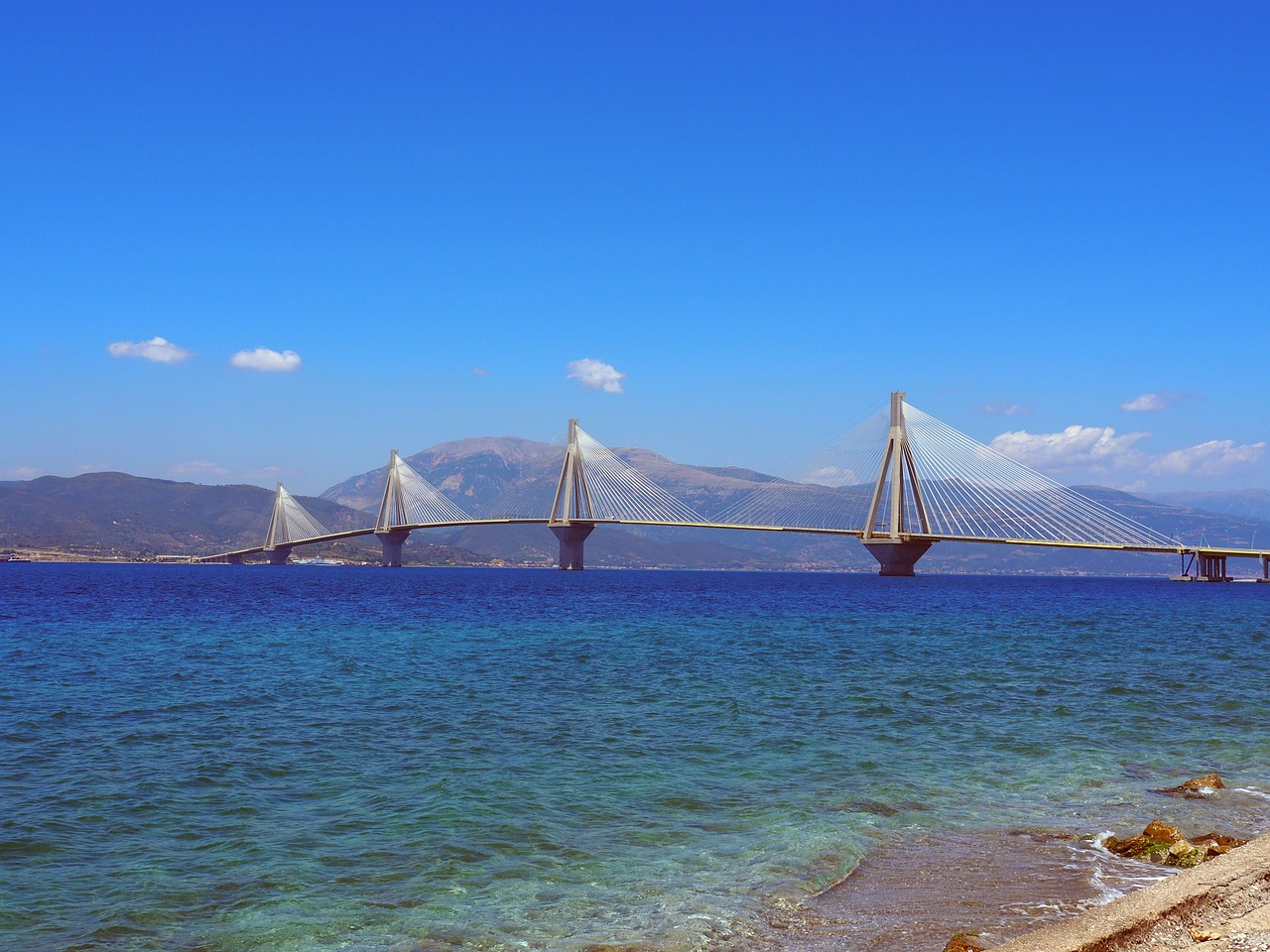 greece  bridge  water free photo