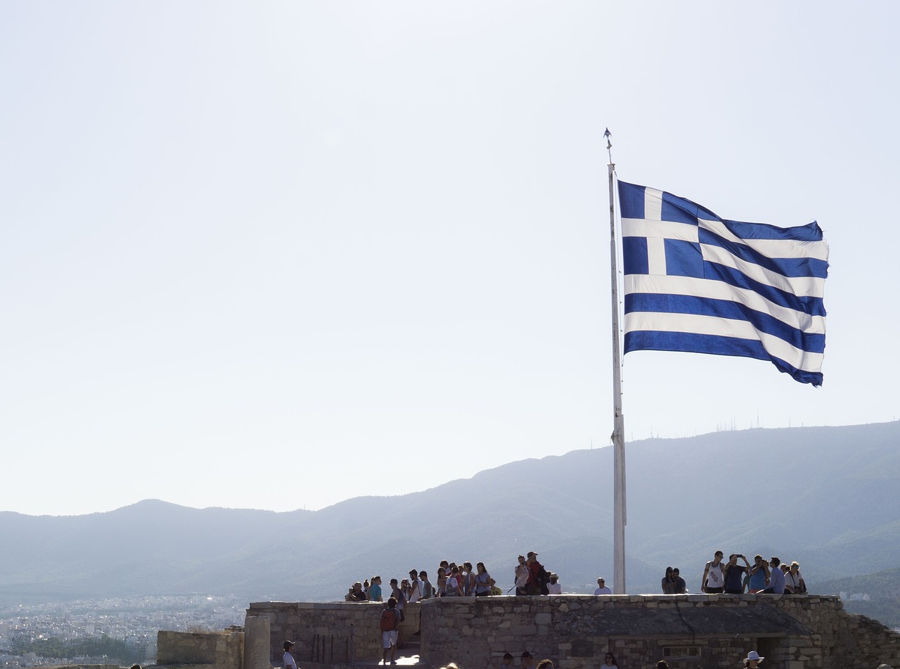 greece  athens  flag free photo