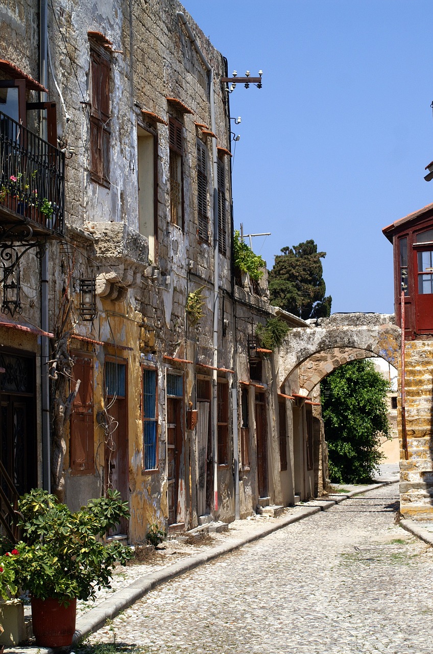 greece rhodes old houses free photo