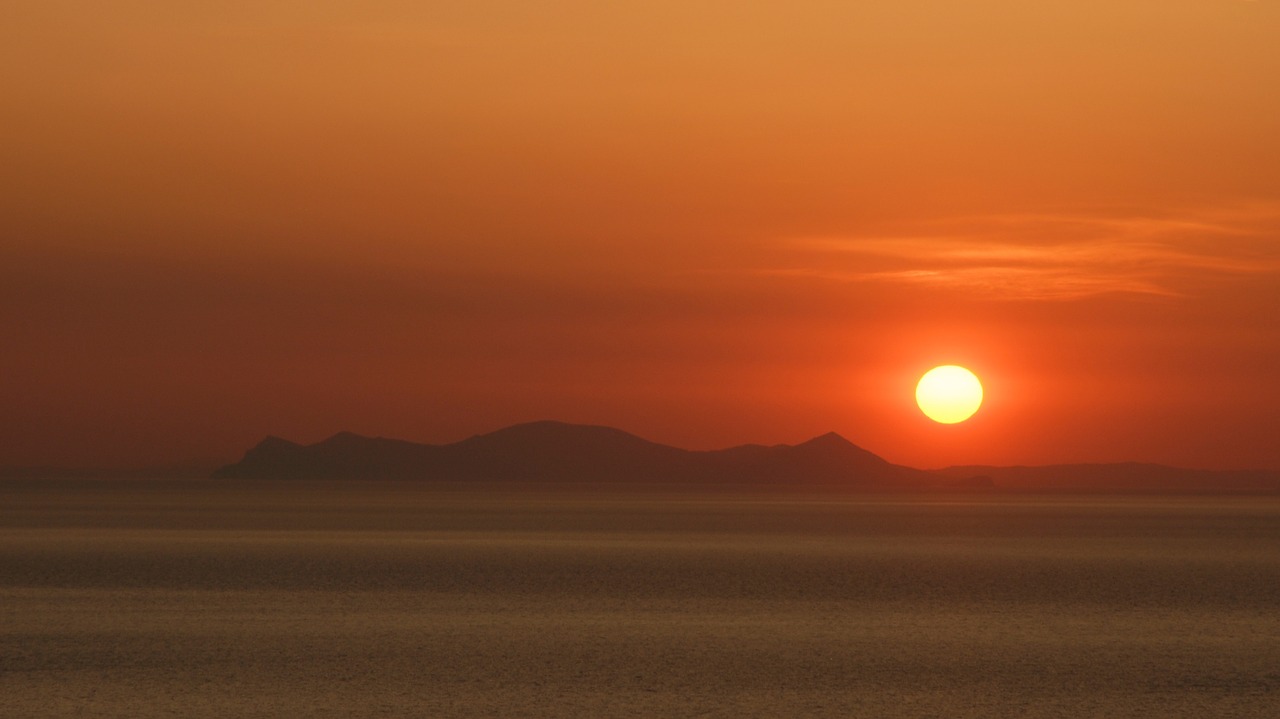 greece sunset sea free photo