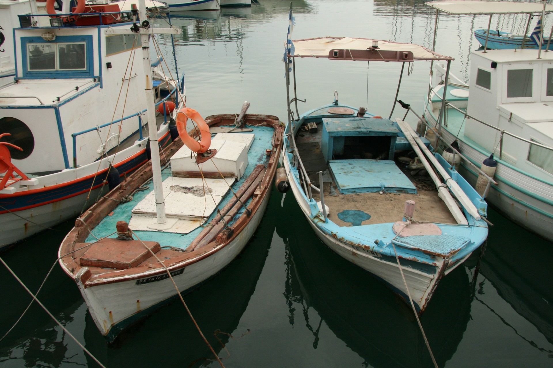 greece fishing boats free photo